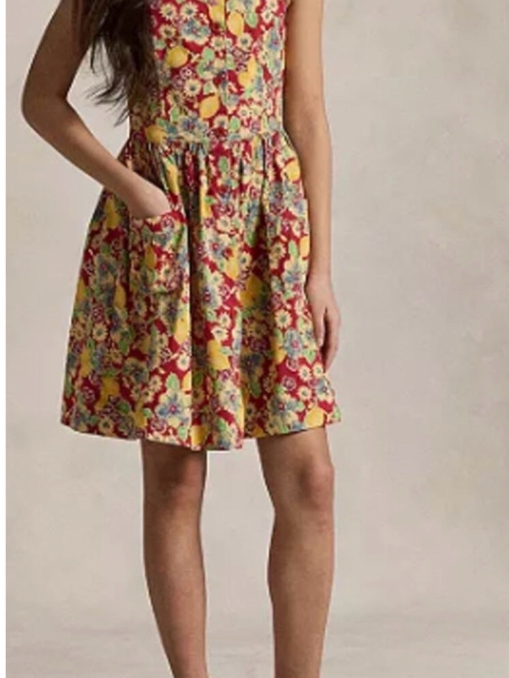 Polo by Ralph Lauren Red Floral Print Sundress